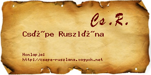 Csépe Ruszlána névjegykártya